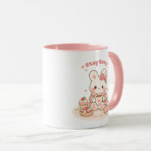 Stay Cozy Cute Bunny Rabbit Sweet Pink Mok (Voorkant rechts)