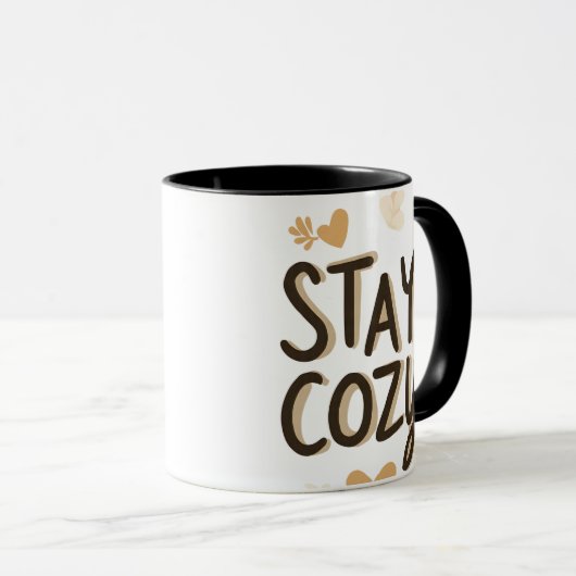 Stay Cozy Mug | Hygge Lifestyle Comfort Gift Mok (Voorkant rechts)
