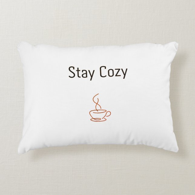Stay Cozy Throw Pillow | Minimal Cozy Aesthetic De Accent Kussen (Voorkant)