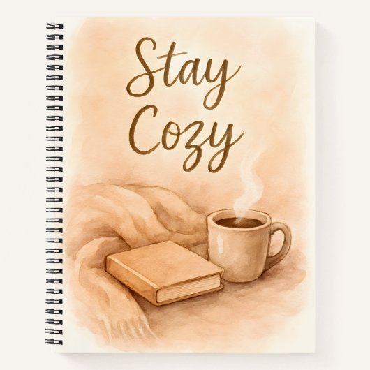 Stay Cozy Watercolor Notebook - Hygge Inspired  Notitieboek (Voorkant)
