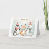 Stay Cozy Winter Animals Greeting Card Bedankkaart (Achterkant)