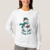 Stay Cozy Winter Snowman With Hot Cocoa T-shirt (Voorkant)
