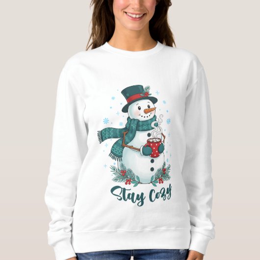Stay Cozy Winter Snowman With Hot Cocoa Trui (Voorkant)