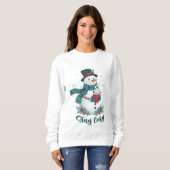 Stay Cozy Winter Snowman With Hot Cocoa Trui (Voorkant volledig)