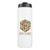 Stay Cubed | Logic Cube Retro Style Puzzel Thermosbeker (Voorkant)