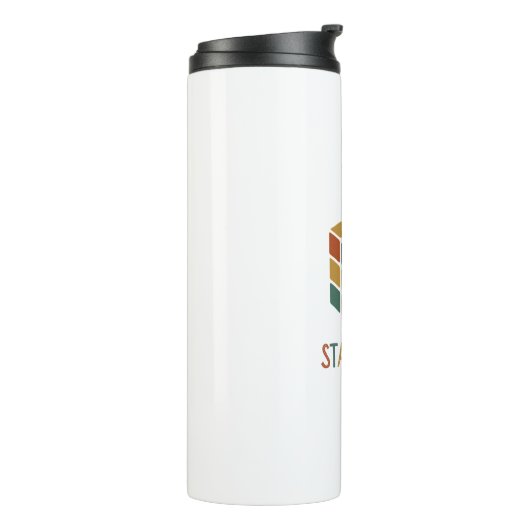 Stay Cubed | Logic Cube Retro Style Puzzel Thermosbeker (Gedraaid links)