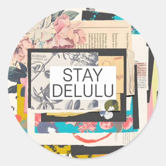 Stay Delulu Ronde Sticker (Voorkant)