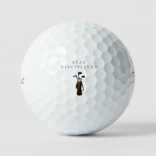 'Stay Disciplined' Mindset Motivational Gift  Golfballen (Voorkant)