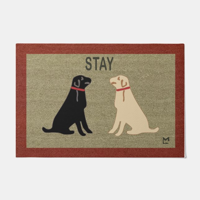 Stay Dog Couples Mat, Beste Dier Deurmat (Voorkant)