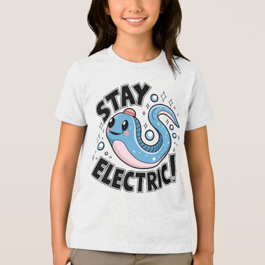 Stay Electric Schattige Eel Design Tri-Blend Shirt (Voorkant)