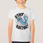 Stay Electric Schattige Eel Design Tri-Blend Shirt (Voorkant)