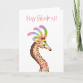 'Stay fabulous' regenboog giraffe kaart (Voorkant)