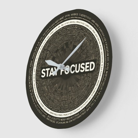 Stay Focused Motivational Wall Clock – Inspiration Grote Klok (Hoek)