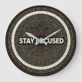 Stay Focused Motivational Wall Clock – Inspiration Grote Klok (Voorkant)