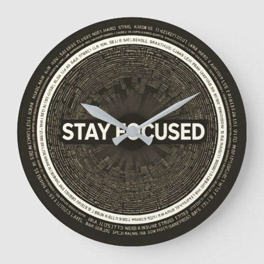 Stay Focused Motivational Wall Clock – Inspiration Grote Klok (Voorkant)