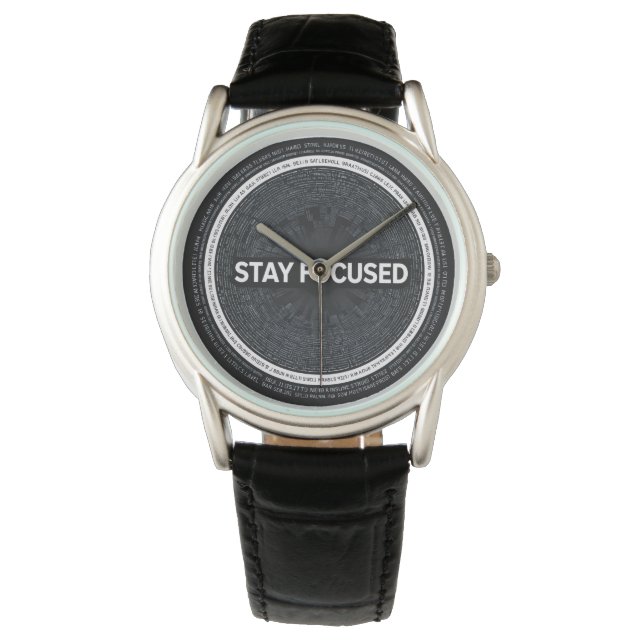 Stay Focused Motivational Watch Inspirationalquote Horloge (Voorkant)