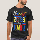 stay focused stay humble Basic Dark T-Shirt (Voorkant)