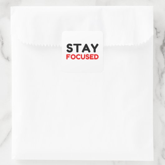STAY FOCUSED VIERKANTE STICKER (Tas)