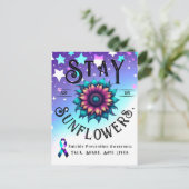Stay For the Sunflowers Card Briefkaart (Staand voorkant)