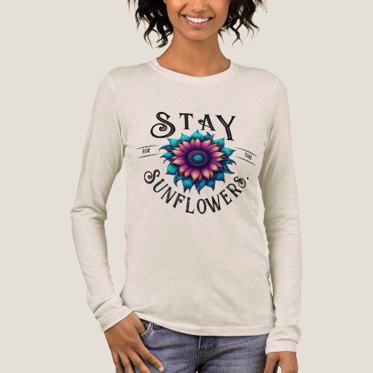 Stay for the Sunflowers Tri-Blend Shirt (Voorkant)