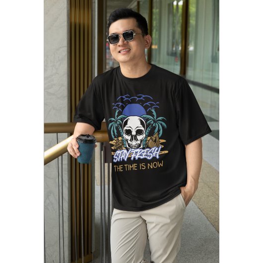 Stay Fresh Skull Beach T-shirt – Edgy Surf