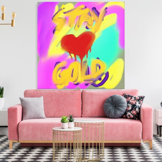 STAY GOLD CANVAS AFDRUK (Insitu (Woonkamer))