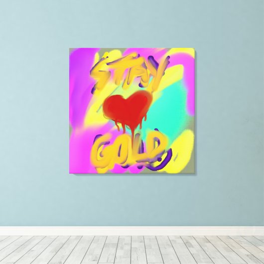 STAY GOLD CANVAS AFDRUK (Insitu (Houten vloer))