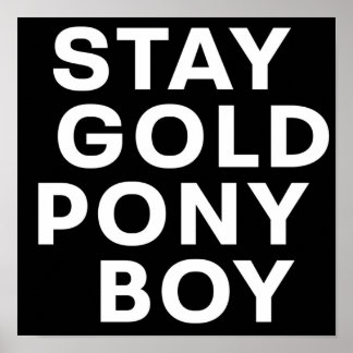 STAY GOLD PONY BOY POSTER