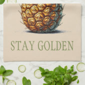 "Stay Golden" ananas theedoek (Gevouwen)