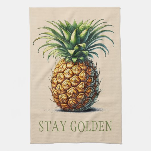 "Stay Golden" ananas theedoek (Verticaal)
