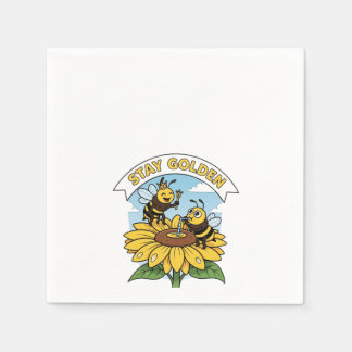 Stay Golden – Bee and Flower Illustration Servet