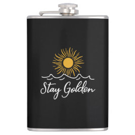 Stay Golden" Flask – Slank, stijlvol en opbeurend Heupfles