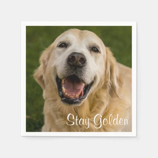 "Stay Golden" Golden Retriever Cocktail servetten (Voorkant)