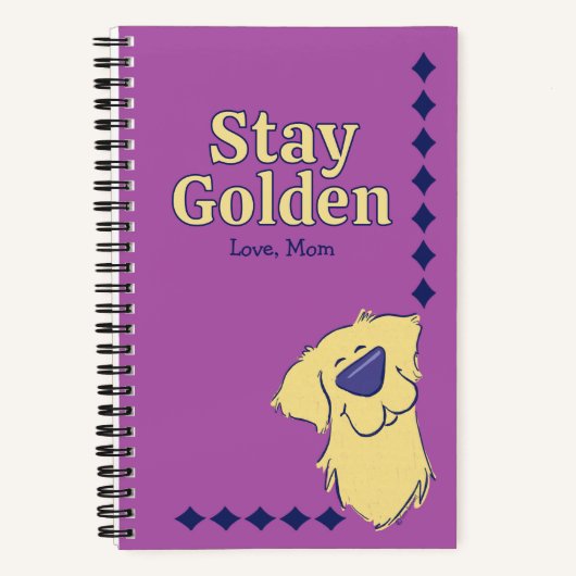 "Stay Golden" Golden Retriever Personalized Custom Notitieboek (Voorkant)