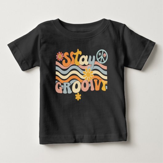 Stay Groovy 70s Aesthetic Hippie Shirt (Voorkant)