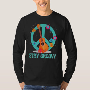 Stay Groovy Hippie Retro Style Vredesbord jaren 60 T-shirt