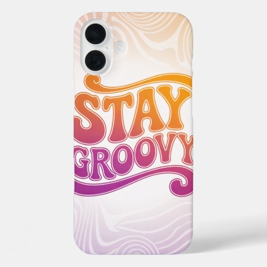 Stay Groovy Pink Purple Retro Phone Case (Achterkant)