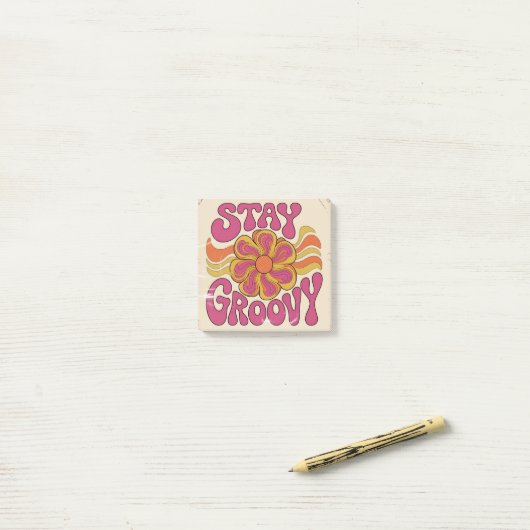 Stay Groovy Post-it® Notes (Op bureau)