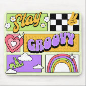 Stay Groovy Retro Aesthetic Muismat (Voorkant)