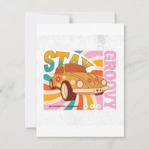 Stay Groovy - Retro auto Feestdagenkaart