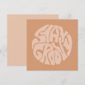 Stay Groovy Retro Beige Flat Kaart (Voorkant / Achterkant)