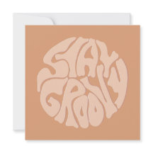 Stay Groovy Retro Beige Flat Kaart