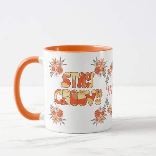 Stay Groovy Retro Boho bloemen madeliefje bloemeno Mok (Links)