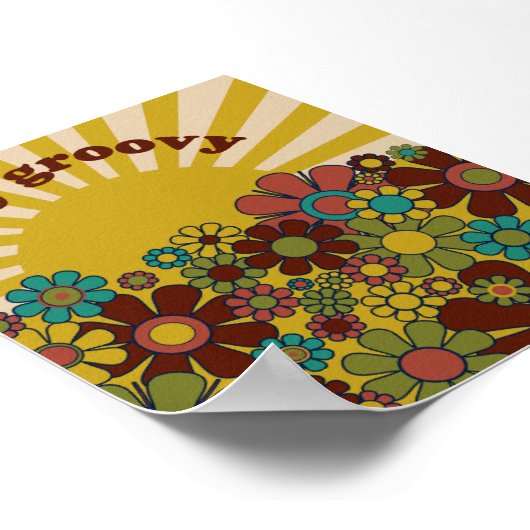 Stay Groovy Retro Garden  jaren 60 70s Sunshine Poster (Hoek)