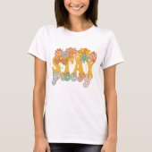 Stay Groovy Retro Hippie T-shirt (Voorkant)