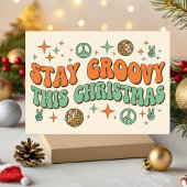 Stay Groovy This Christmas Feestdagen Kaart