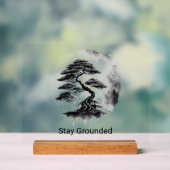 Stay Grounded Estilo Minimalista en Tinta Negra Acryl Bord (Neutraal)