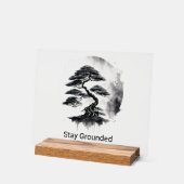 Stay Grounded Estilo Minimalista en Tinta Negra Acryl Bord (Hoek)