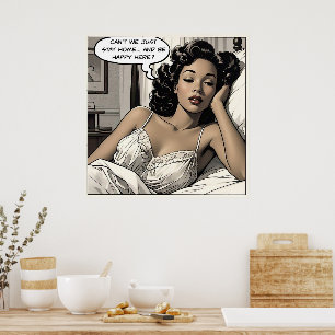 Stay Home 1950 Romance Comic Poster