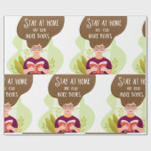 Stay Home Read More Books Book Lover Cadeaupapier (Vlak)